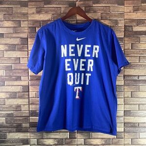 EUC Texas Rangers- MLB Nike "Never Ever Quit" Women’s XL T-Shirt